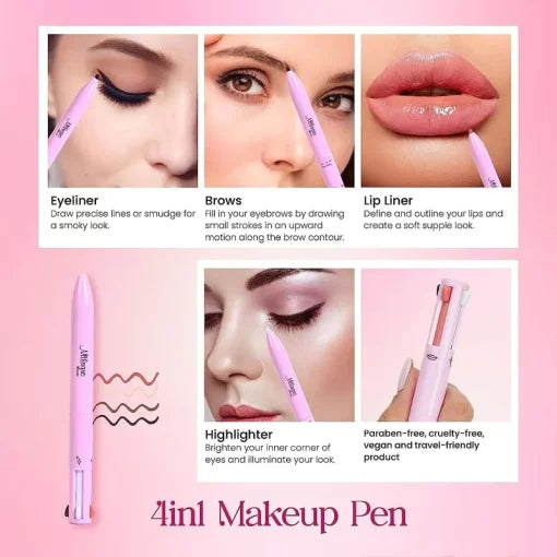4 in 1 Makeup Pen – Waterproof Long Lasting Eyeliner, Lip & Brow Pencil