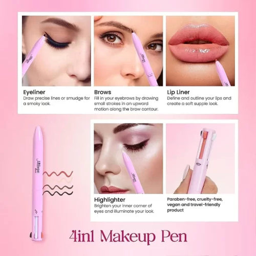 4 in 1 Makeup Pen – Waterproof Long Lasting Eyeliner, Lip & Brow Pencil
