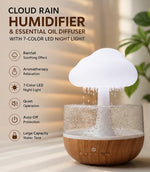 Cloud Rain Humidifier & Essential Oil Diffuser with 7-Color LED Night Light