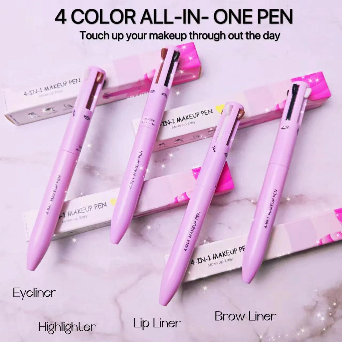 4 in 1 Makeup Pen – Waterproof Long Lasting Eyeliner, Lip & Brow Pencil